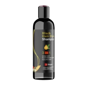 Frasco de tinte para cabello negro con fórmula de larga duración