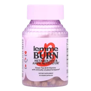 Frasco de suplemento Lemme Burn para metabolismo y quema de grasa