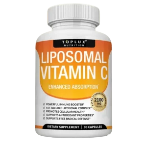 Frasco de suplemento Liposomal Vitamina C para defensas y energía diaria