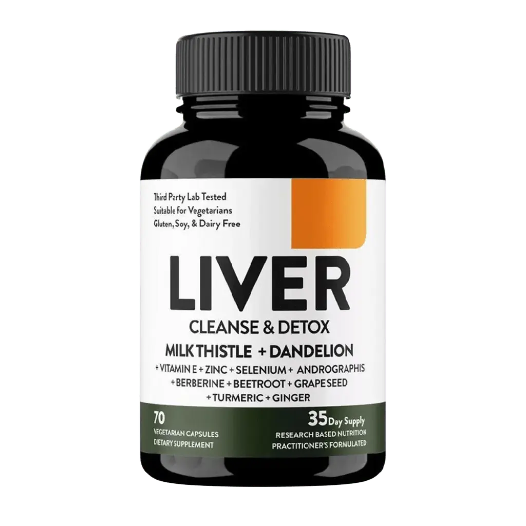 Frasco de suplemento Liver Cleanse & Detox para desintoxicación y protección del hígado