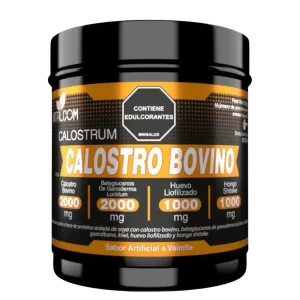 Envase de suplemento Calostrum bovino en polvo con, ganoderma, moringa y kiwi