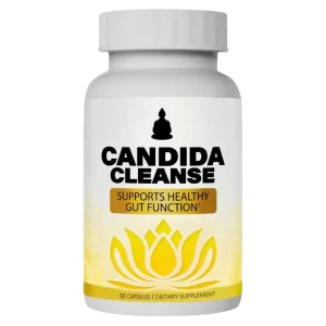 Frasco de suplemento Candida Cleanse para combatir Candida albicans y restaurar el equilibrio intestinal