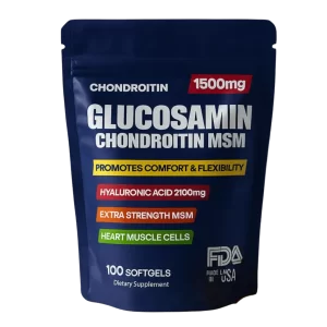 Frasco de suplemento Glucosamin Chondroitin MSM para articulaciones y movilidad