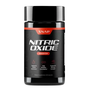 Frasco de suplemento Nitric Oxide Booster para energía, resistencia y circulación sanguínea