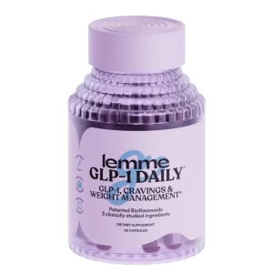 Frasco de cápsulas Lemme GLP-1 Daily suplemento natural para control de apetito, reducción de antojos y manejo de peso en Colombia