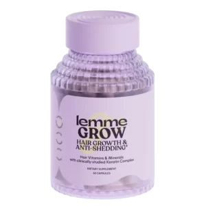 Frasco de Lemme Grow suplemento capilar con vitaminas, minerales y keratina para fortalecer cabello y reducir caída en Colombia