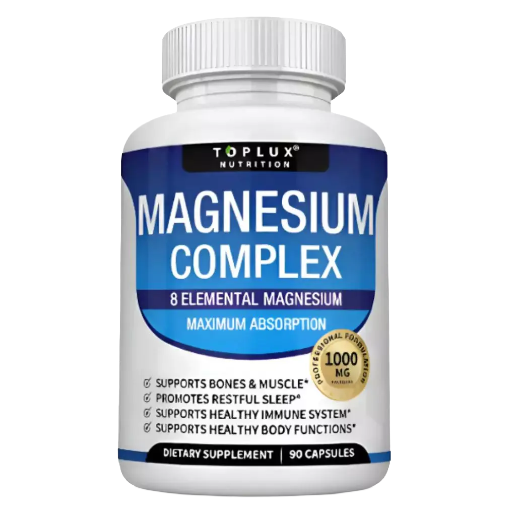 Frasco de suplemento Advanced Magnesium 8 en 1 Complex de Abyavita para mejorar el sueño y la energía